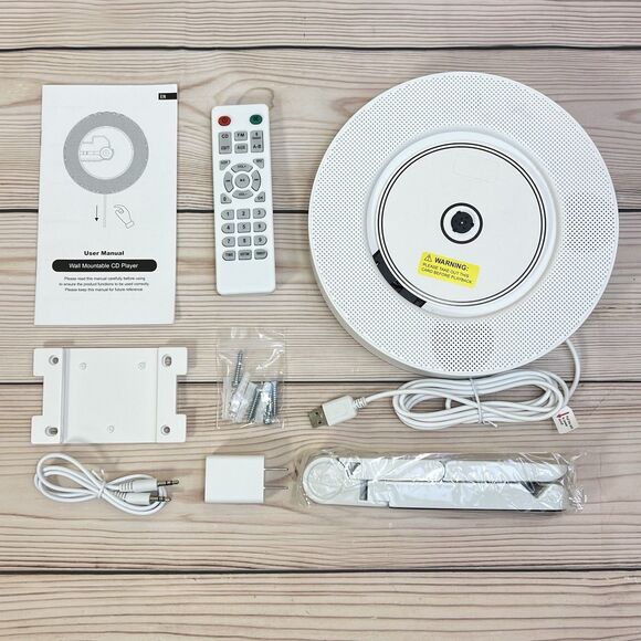 Portable Bluetooth CD Player Wall-Mounted FM Radio USB/SD AUX w/Remote -Open Box - Picture 9 of 16